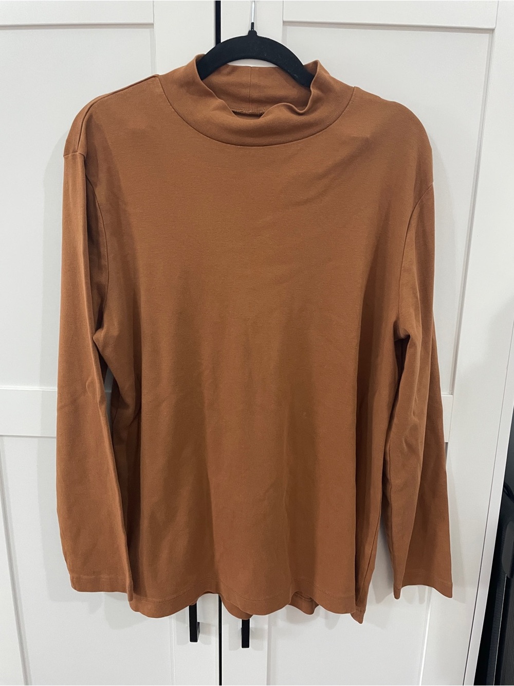 Orvis Classic Men’s Long Sleeve Mock Neck Top - Brown Sz Large